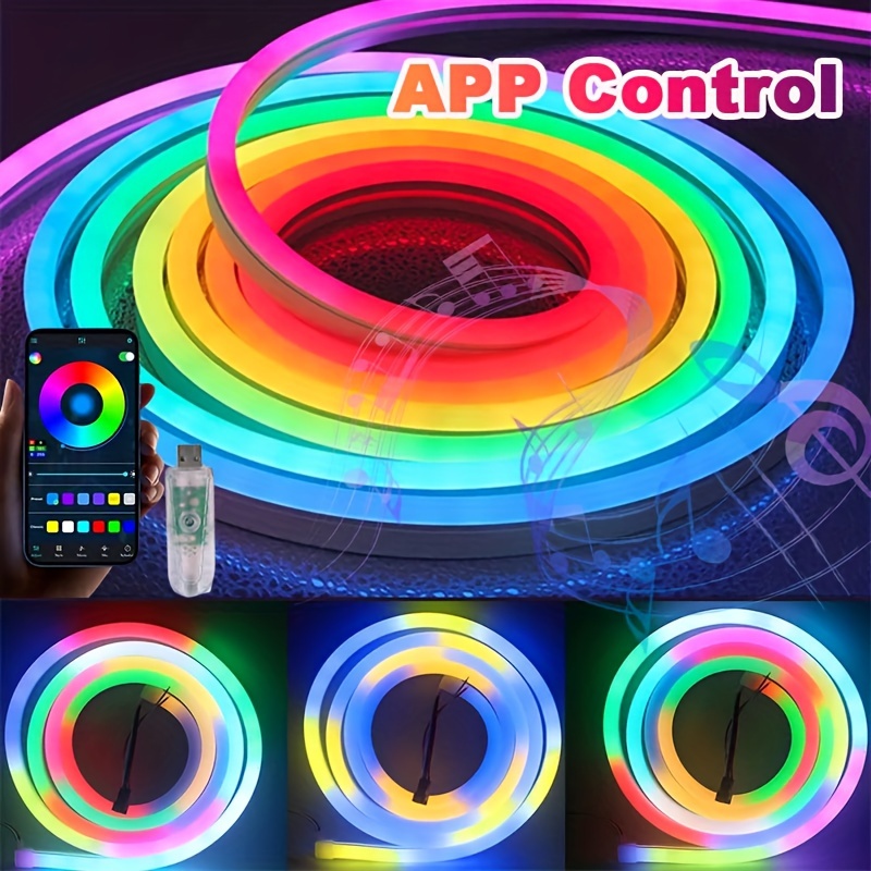 Ws2812B Strip 5V - WS2812b LED-Neonlichtstreifen RGBIC APP Farbwechsel Musik