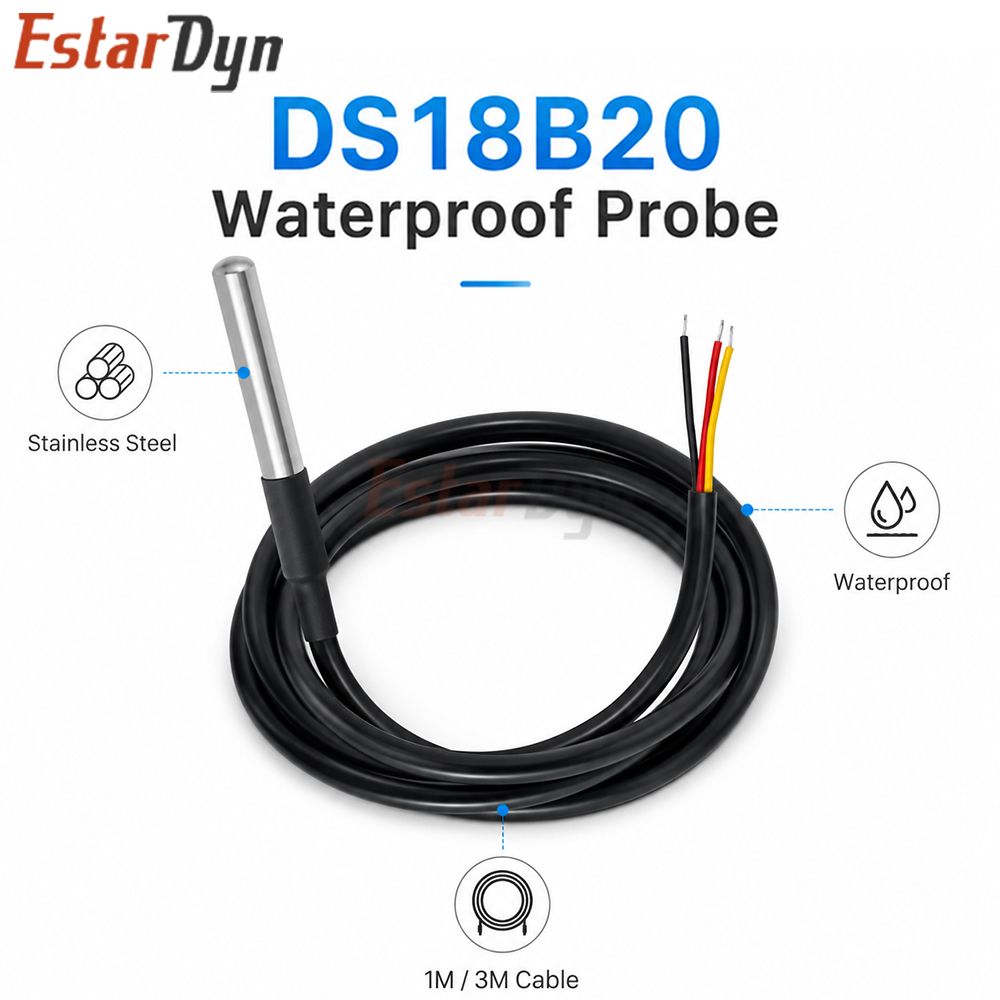 Ds18B20 - Estardyn DS18B20 Wasserdichter Digitaler Temperatursensor 1M