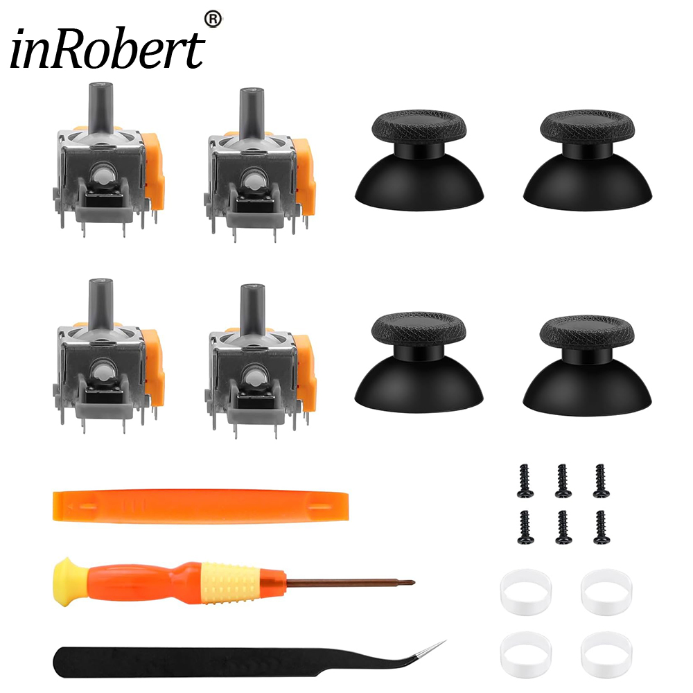 Joystick Module - inRobert 4er-Pack Hall-Effekt-3D-Analogsensor-Joysticks-Modul mit Thumbsticks-Kappe Joysticks