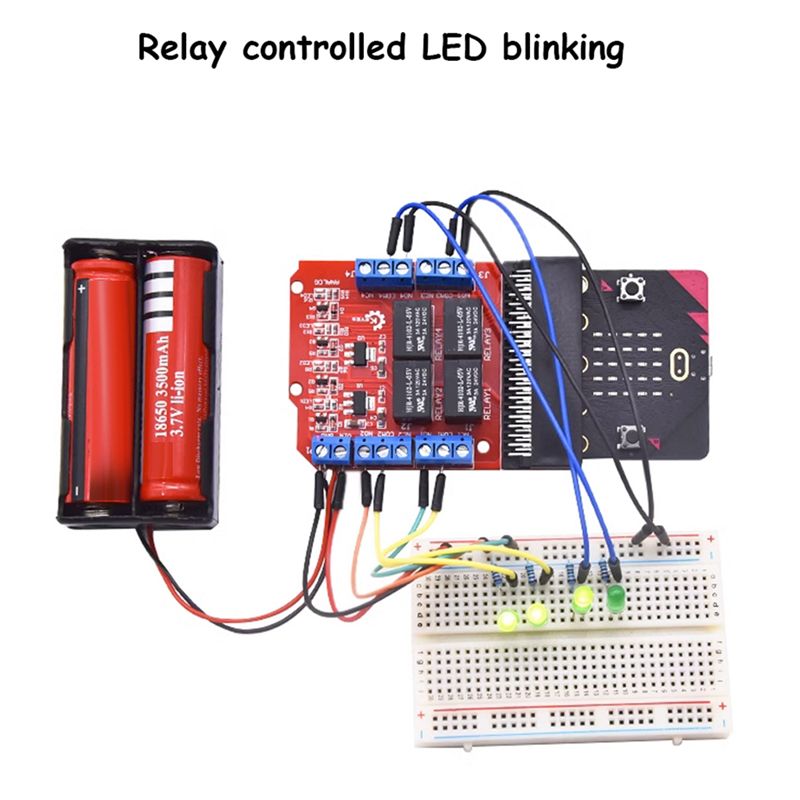 Relay Module 4 Channel - A64I Microbit 4-Kanal-Relaismodul-Shield 5V High-Trigger Programmierbares