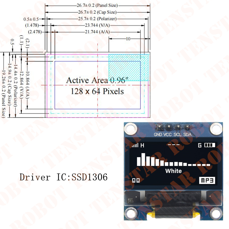 TENSTAR 0,96 Zoll OLED SSD1306 – Oled Display 0.96 Bewertung und Preis