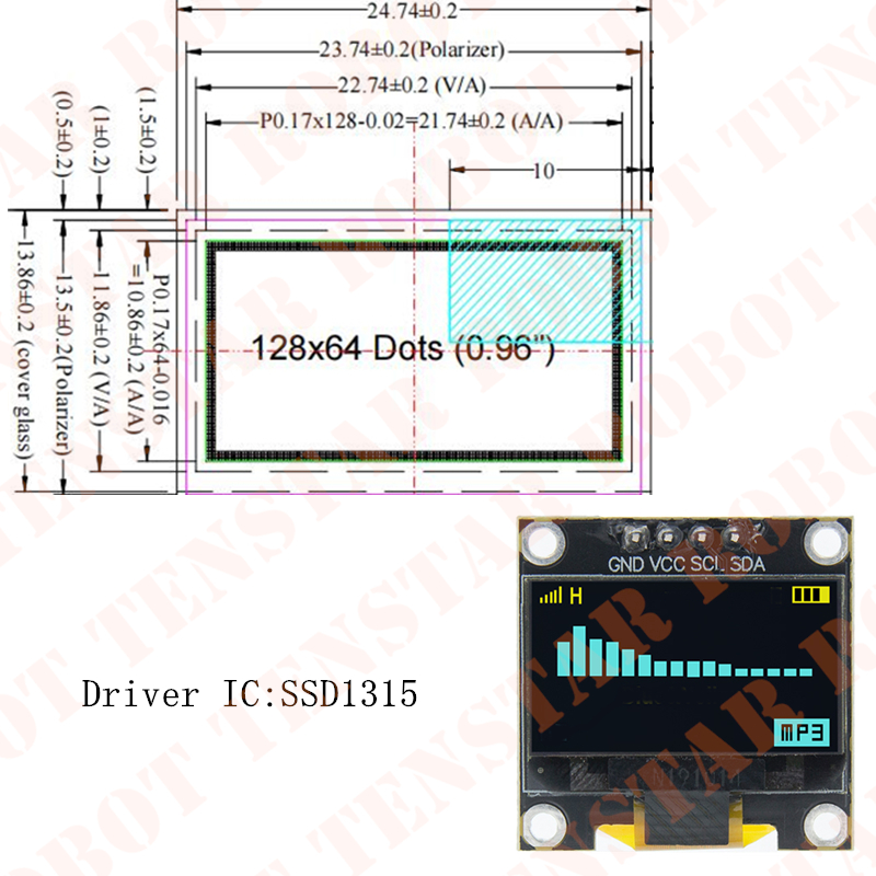 TENSTAR 0,96 Zoll OLED SSD1306 – Oled Display 0.96 Bewertung und Preis