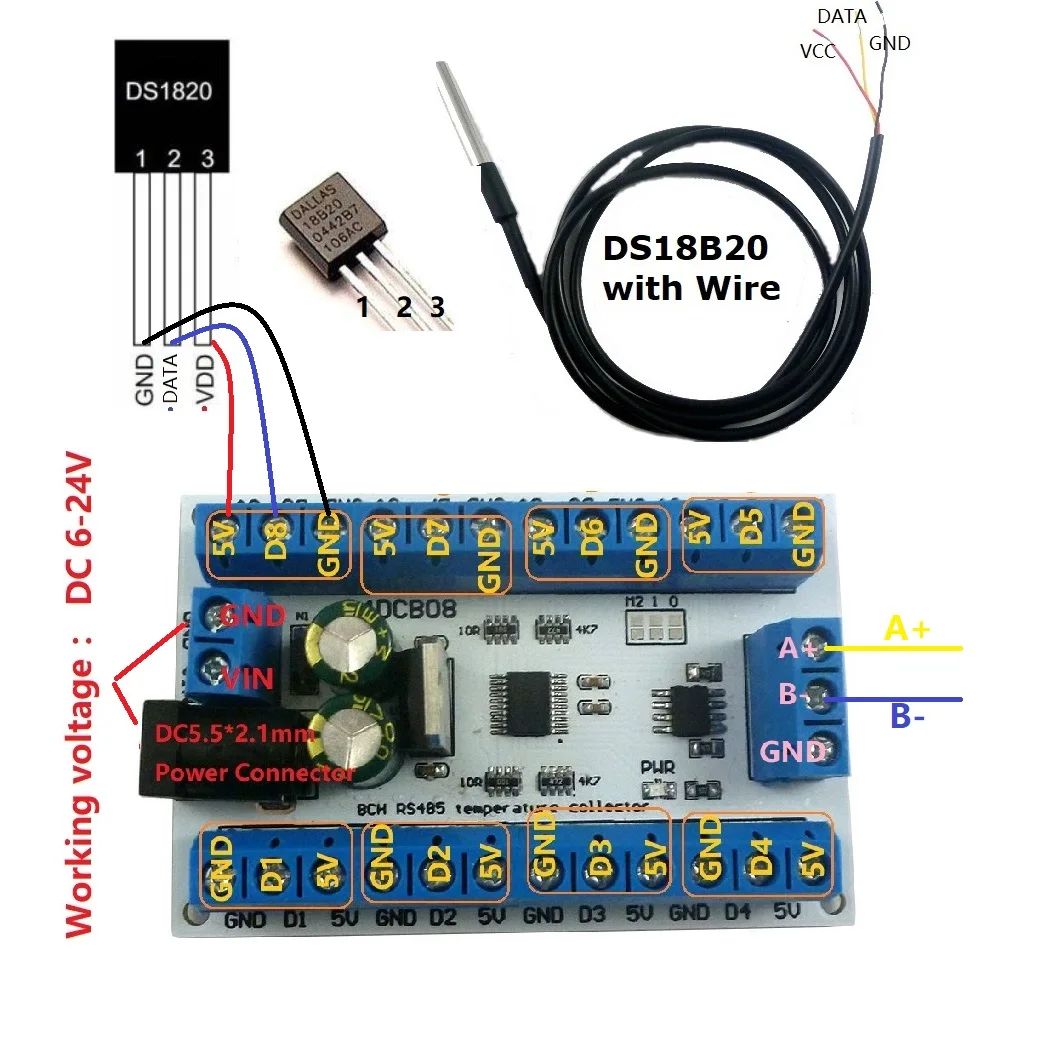 8-Kanal DS18B20 Temperaturerfa – Ds18B20 Bewertung und Preis