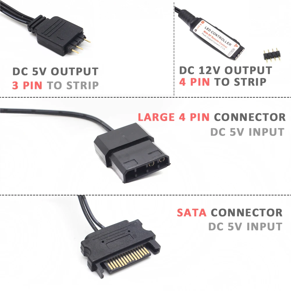 SATA Molex RGB Controller 5V 3 – Ws2812B Strip 5V Bewertung und Preis