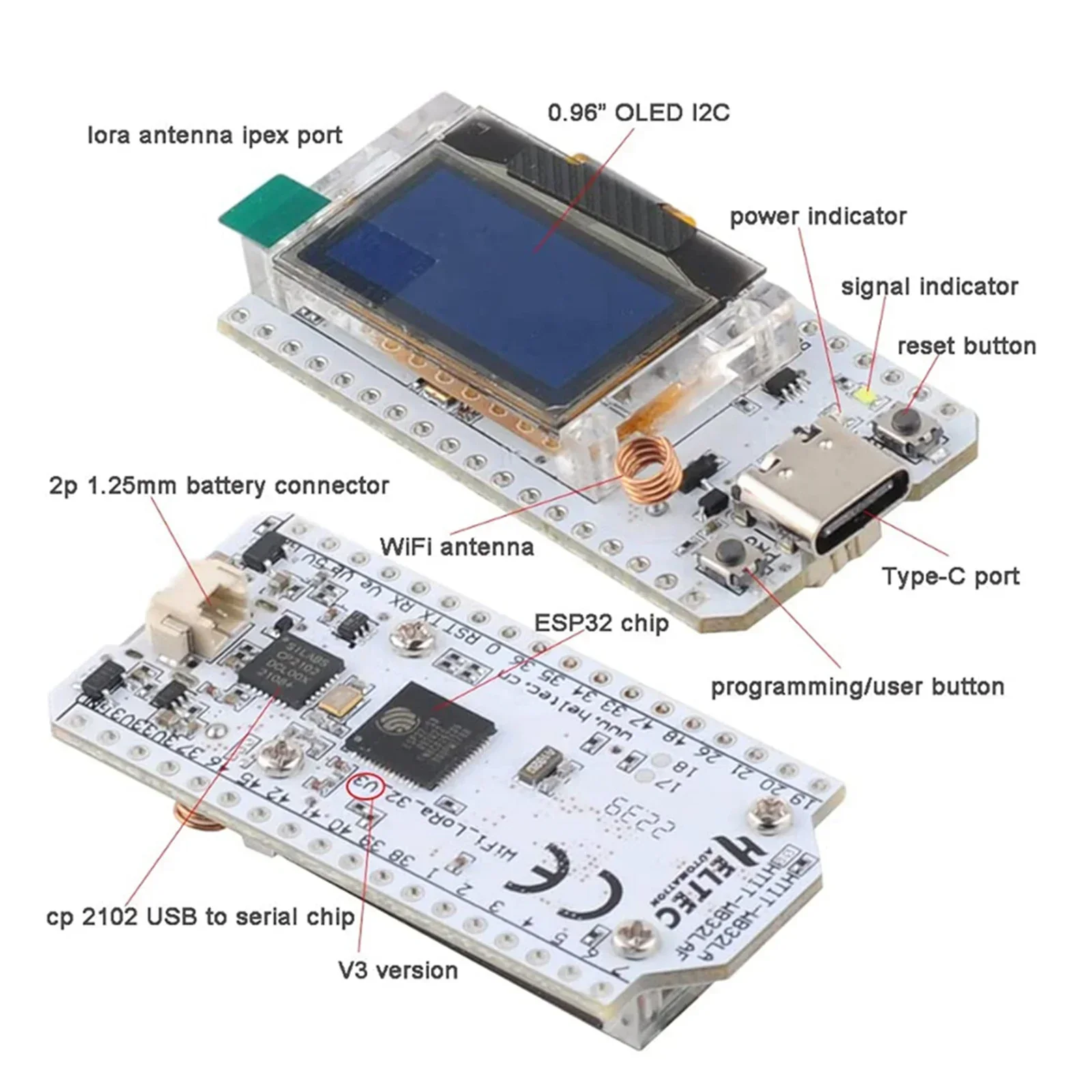 ESP32 lora 32 v3 HTIT-WB32LA V – Oled Display 0.96 Bewertung und Preis